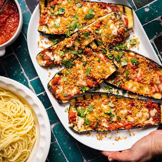Grilled Eggplant Parmesan