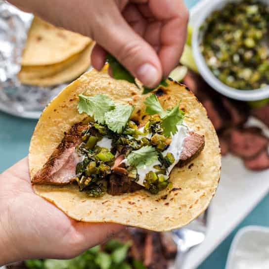 Easy Grilled Steak Tacos (Tacos al Carbón)