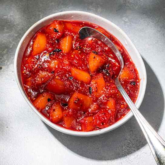 Grilled Plum and Ginger Chutney