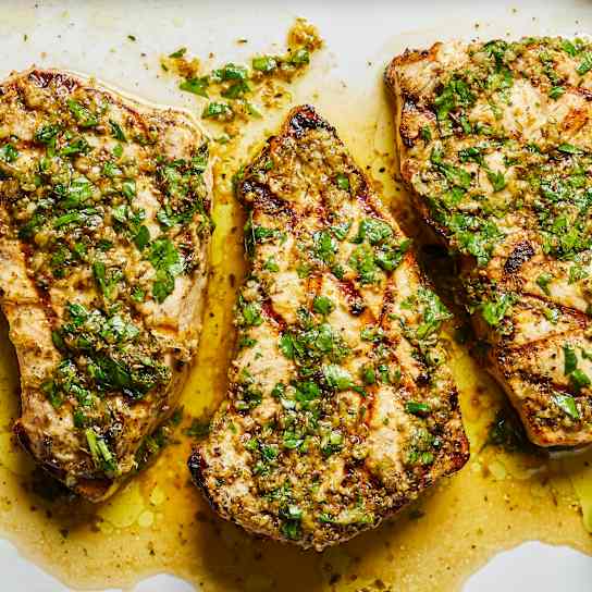 Grilled Swordfish Salmoriglio (Sicilian Swordfish with Lemon, Garlic, and Herbs)
