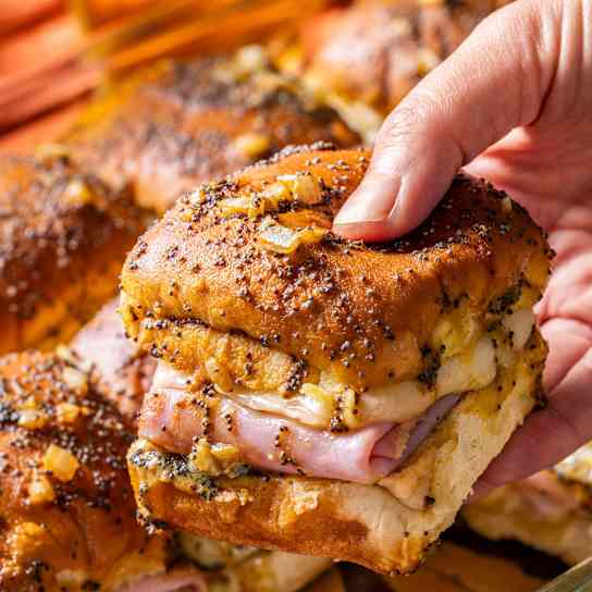 Ham and Swiss Football Sandwiches