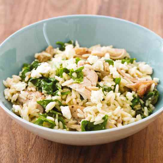 Slow-Cooker Lemony Chicken and Rice With Spinach and Feta
