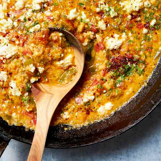 Menemen (Turkish Scrambled Eggs with Vegetables) for Two