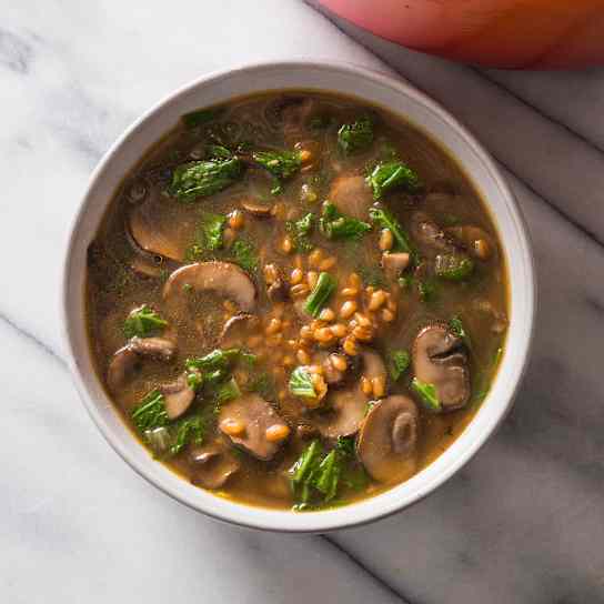 Mushroom and Wheat Berry Soup