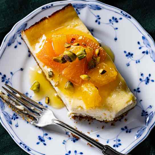 Orange-Pistachio Ricotta Pie Bars