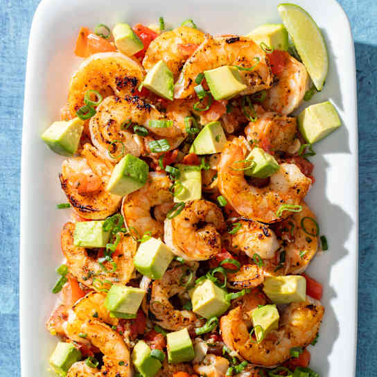 Seared Shrimp with Tomato, Lime, and Avocado