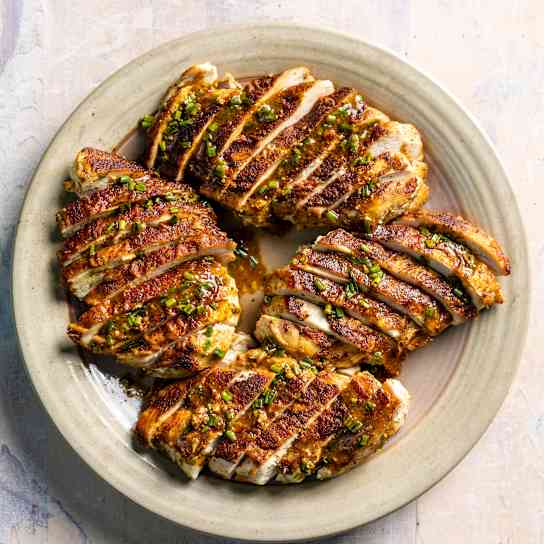 Pan-Roasted Skin-On Chicken Breasts with Garam Masala