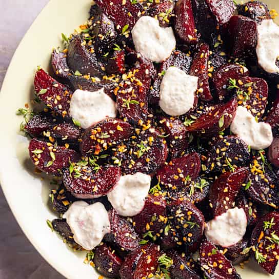 Pan-Seared Beets with Horseradish Cream