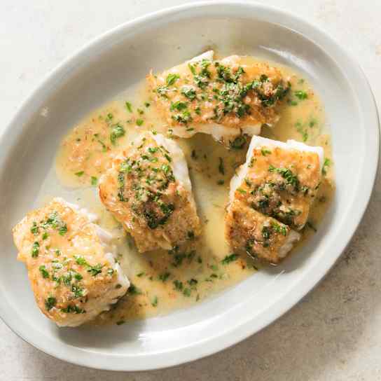 Pan-Seared Cod with Herb Butter Sauce