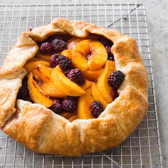 Peach–Blackberry Free-Form Tart (Reduced Sugar)