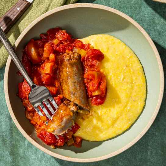 Polenta with Italian Sausage and Tomato Sauce