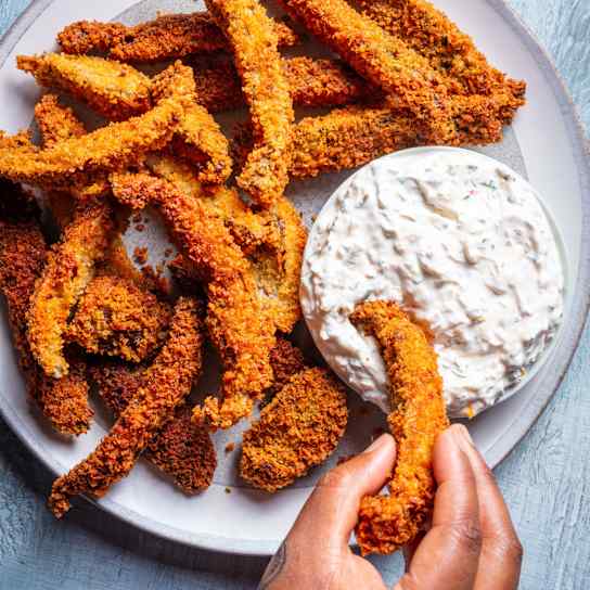 Portobello Mushroom Fries with Cherry Pepper Sauce