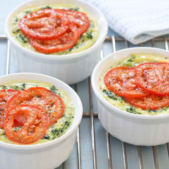 Slow-Cooker Individual Ricotta, Spinach, and Egg Casseroles