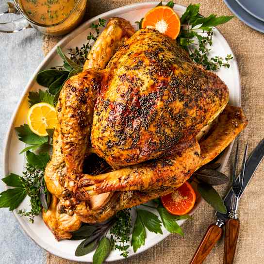 Roast Turkey and Gravy with Thyme and Fennel