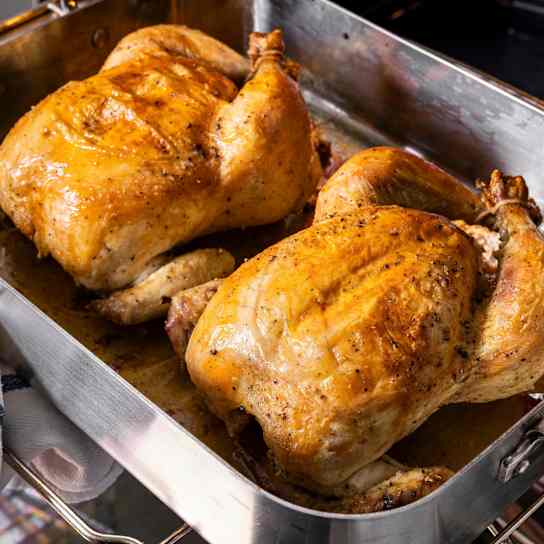 Two-at-a-Time Roast Chickens