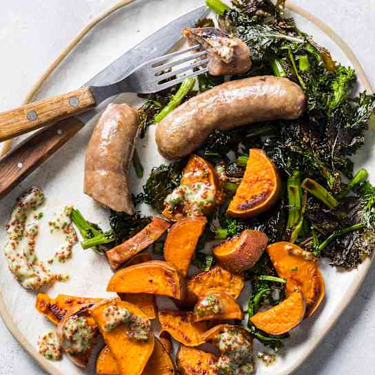 Sheet-Pan Sausage Dinner for One