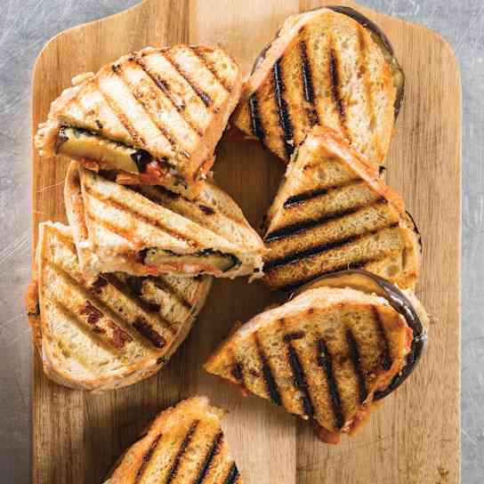Roasted Eggplant and Mozzarella Panini