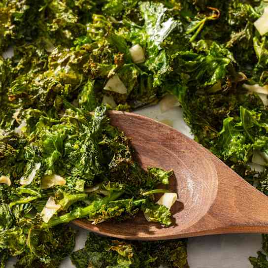 Roasted Kale with Coriander, Ginger, and Coconut