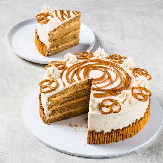 Salted Caramel Pretzel Cake
