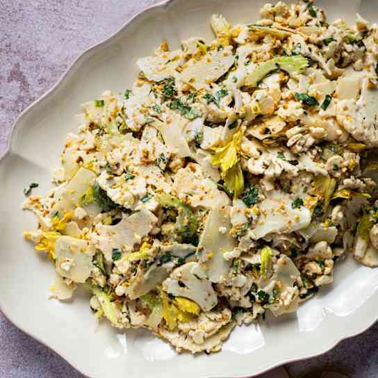 Shaved Cauliflower Salad with Date-Dijon Dressing