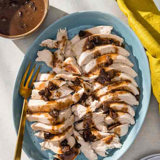 Slow-Cooker Turkey Breast With Cherry-Orange Sauce
