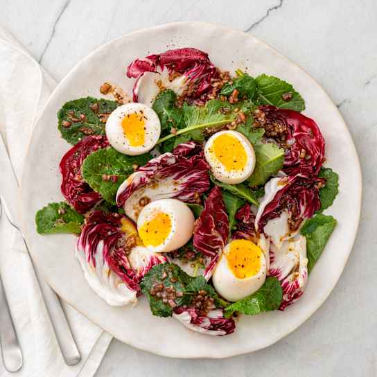 Soft-Boiled Eggs with Salad