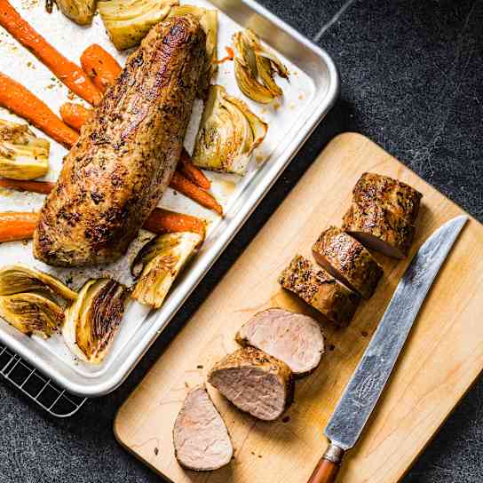 Spice-Crusted Pork Tenderloin with Pan-Roasted Vegetables
