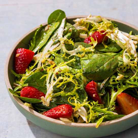 Spinach Salad with Frisée and Strawberries