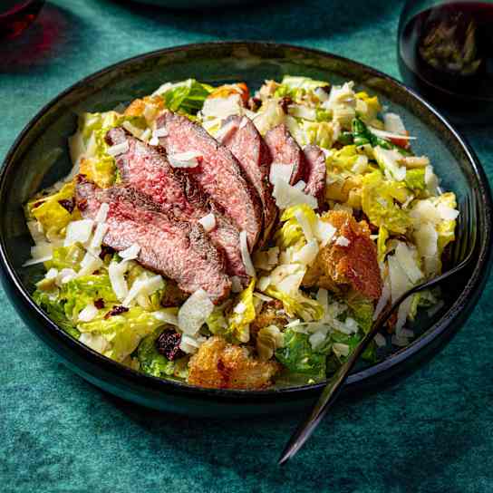 Steak Salad with Sun-Dried Tomatoes, Artichokes, and Creamy Balsamic Dressing