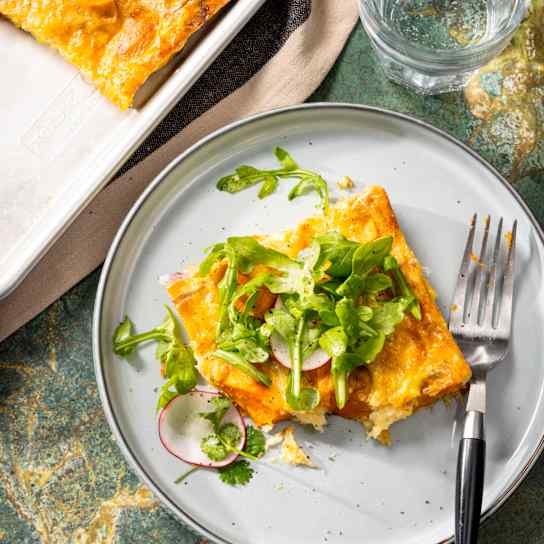 Sheet-Pan Sweet Potato and Poblano Frittata