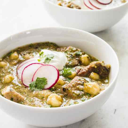 Slow-Cooker Tomatillo Chili With Pork and Hominy