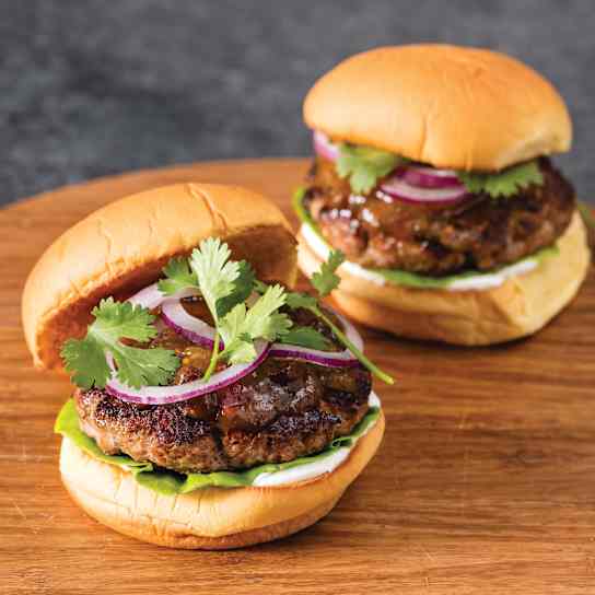 Spiced Turkey Burgers with Mango Chutney