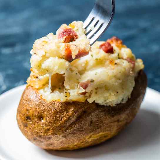 Twice-Baked Potatoes with Pancetta and Mozzarella