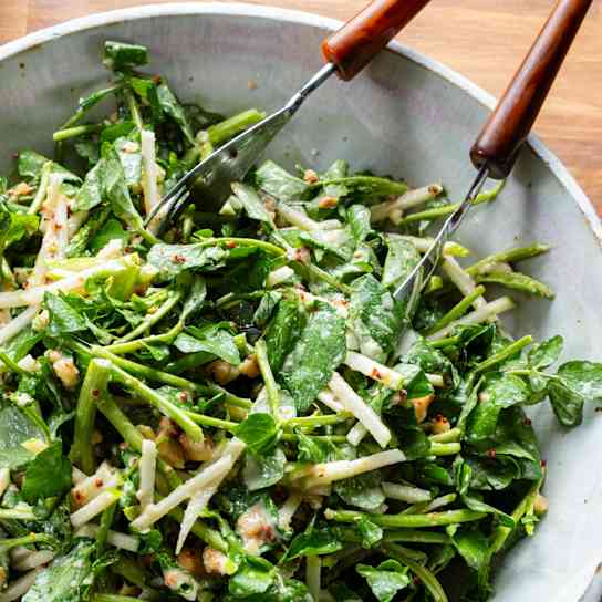 Watercress and Apple Salad with Maple-Hazelnut Vinaigrette
