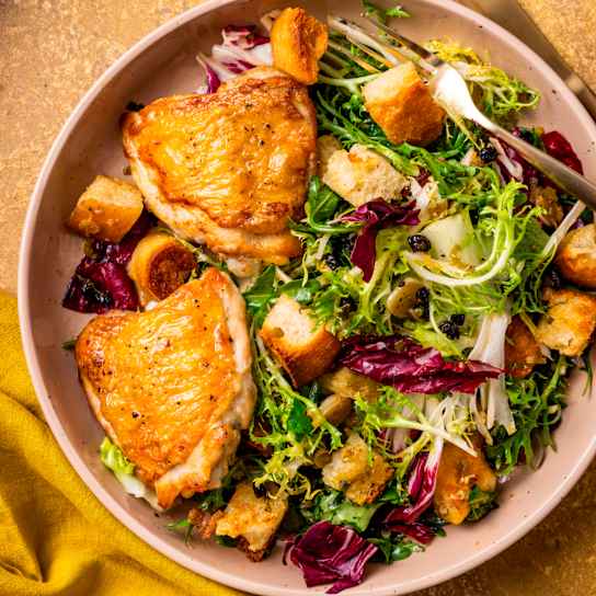 Weeknight Roast Chicken and Bread Salad