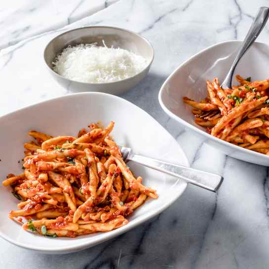 Fileja with 'Nduja Tomato Sauce