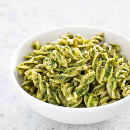 Gluten-Free Fusilli with Basil Pesto
