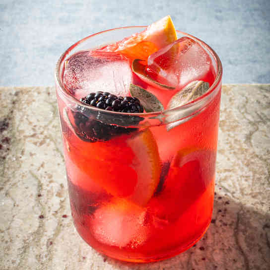 Grapefruit, Blackberry, and Sage Water