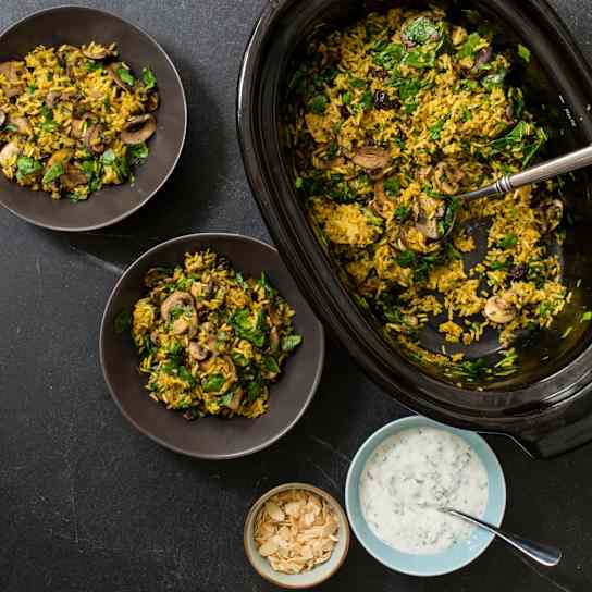 Slow-Cooker Mushroom Biryani