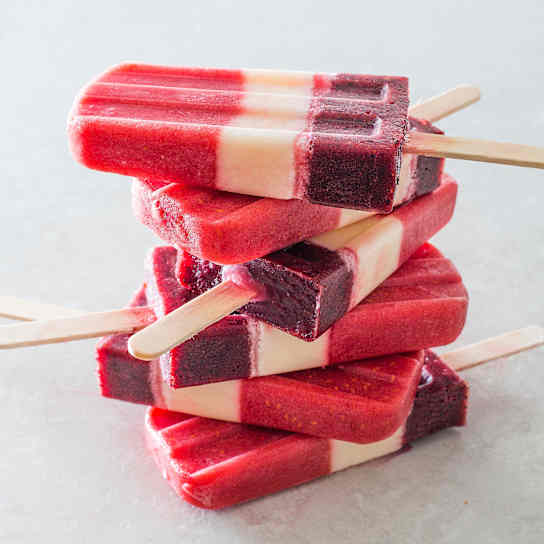 Striped Fruit Popsicles
