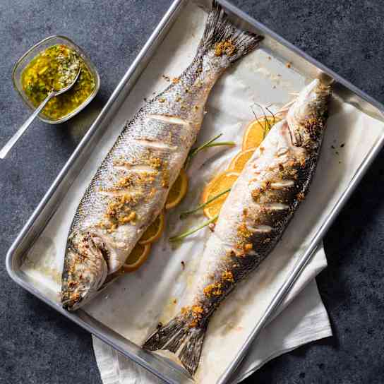 Whole Roasted Branzino