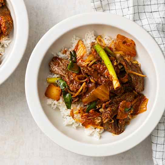 Stir-Fried Beef with Kimchi for Two
