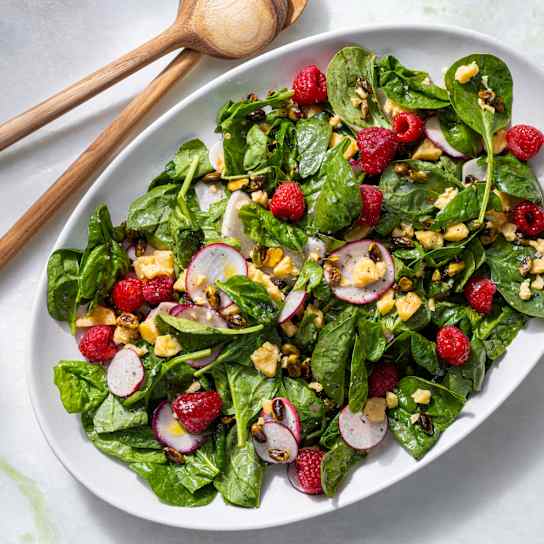 Spinach Salad with Raspberry Vinaigrette