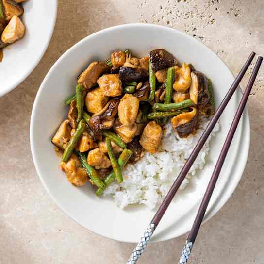 Chicken, Green Bean, and Shiitake Stir-Fry