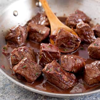 Steak Tips with Red Wine Sauce