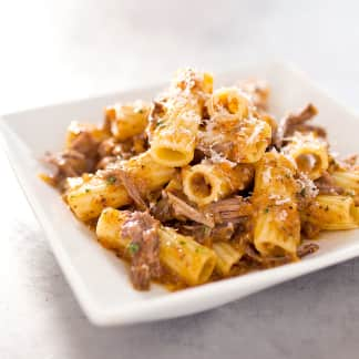 Rigatoni with Beef and Onion Ragu