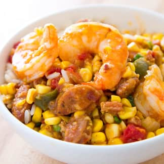 Maque Choux with Shrimp