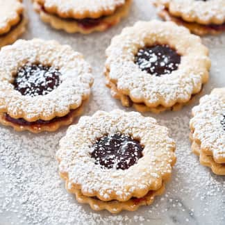 Black Cherry and Chocolate Linzertorte Cookies