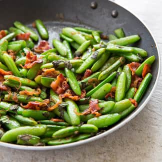 Sugar Snap Peas with Bacon and Shallots