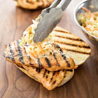 Grilled Chicken Sandwiches with Red Curry Slaw